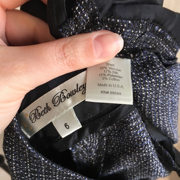 HVOFFRS Anthro NWOT Silk Tweed Dressy Shorts Blue - Picture 8 of 8